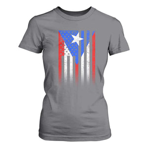 Puerto Rican American T Shirt For Women Half Rican American Puerto Rico Pride TS11 Charcoal Print Your Wear