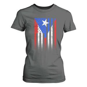 Puerto Rican American T Shirt For Women Half Rican American Puerto Rico Pride TS11 Dark Heather Print Your Wear