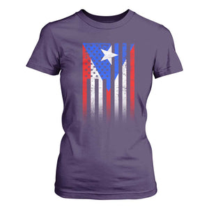Puerto Rican American T Shirt For Women Half Rican American Puerto Rico Pride TS11 Purple Print Your Wear
