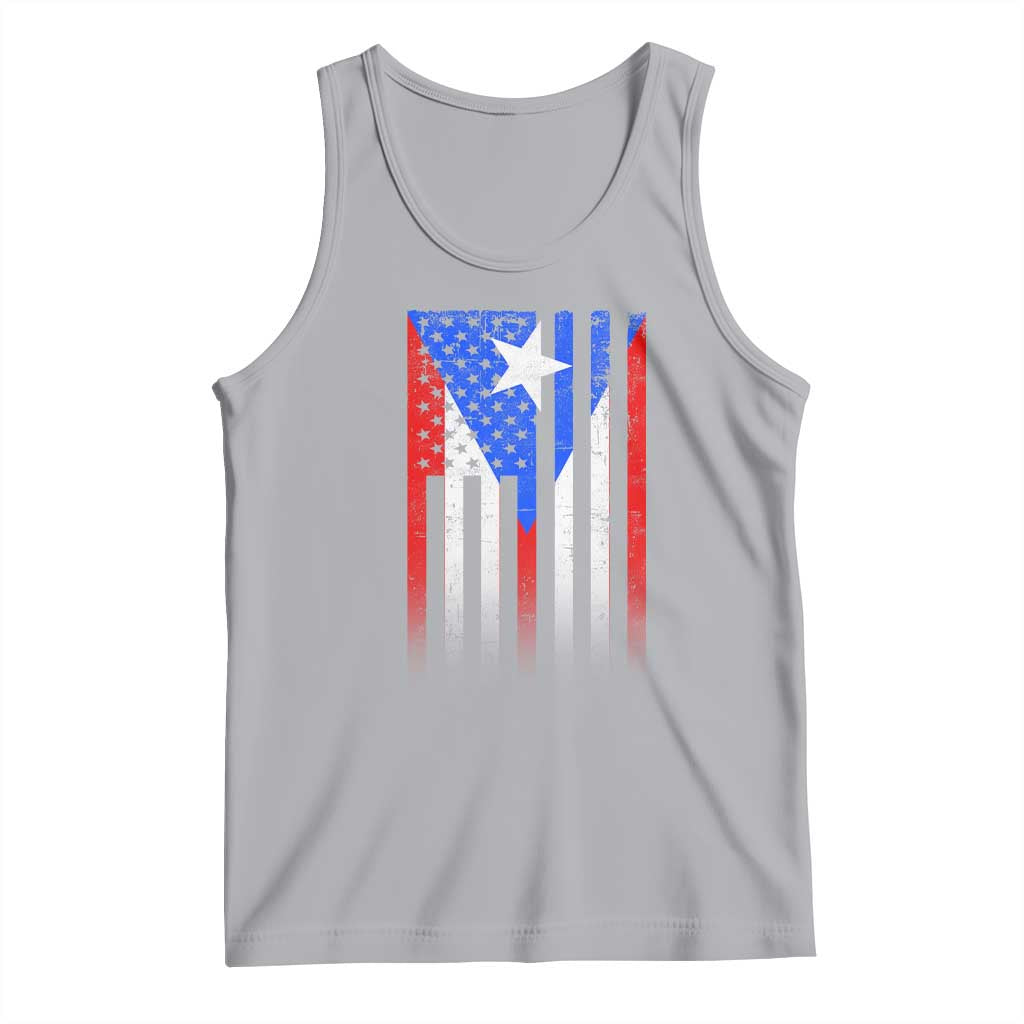 Puerto Rican American Tank Top Half Rican American Puerto Rico Pride TS11 Athletic Heather Print Your Wear