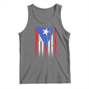 Puerto Rican American Tank Top Half Rican American Puerto Rico Pride TS11 Black Heather Print Your Wear