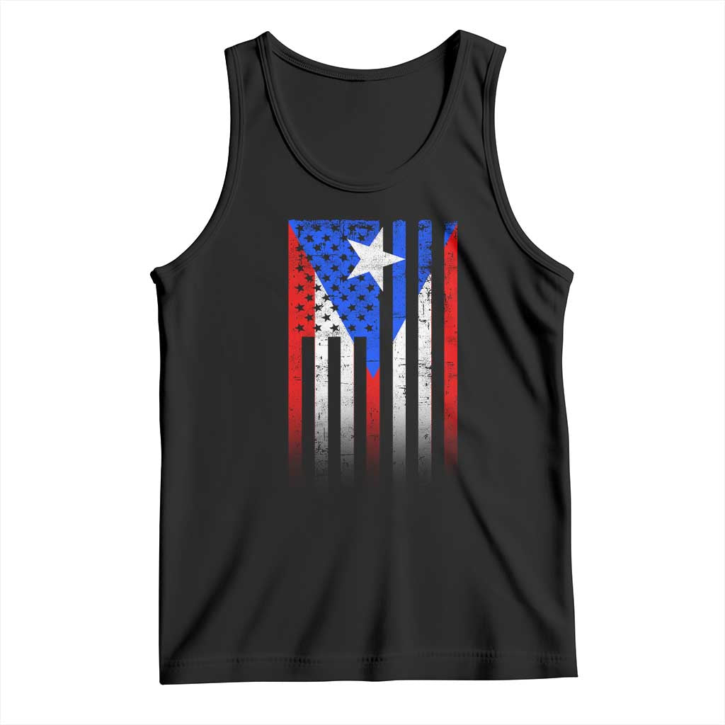 Puerto Rican American Tank Top Half Rican American Puerto Rico Pride TS11 Black Print Your Wear