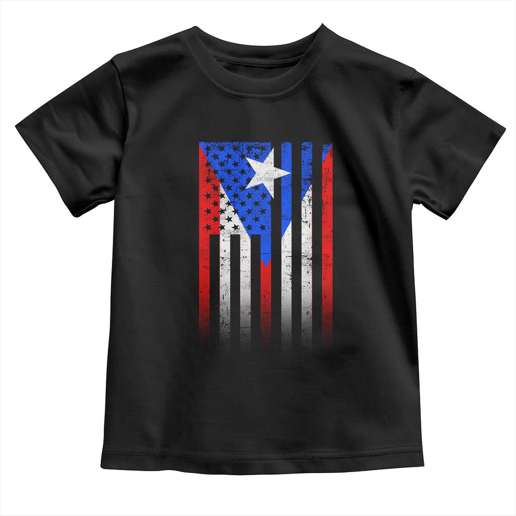 Puerto Rican American Toddler T Shirt Half Rican American Puerto Rico Pride TS11 Black Print Your Wear