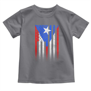 Puerto Rican American Toddler T Shirt Half Rican American Puerto Rico Pride TS11 Charcoal Print Your Wear