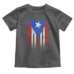 Puerto Rican American Toddler T Shirt Half Rican American Puerto Rico Pride TS11 Dark Heather Print Your Wear