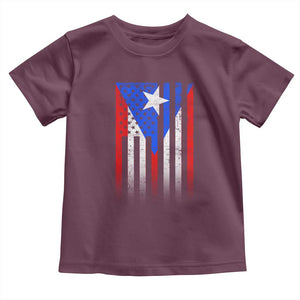 Puerto Rican American Toddler T Shirt Half Rican American Puerto Rico Pride TS11 Maroon Print Your Wear