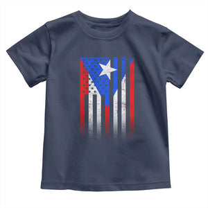 Puerto Rican American Toddler T Shirt Half Rican American Puerto Rico Pride TS11 Navy Print Your Wear