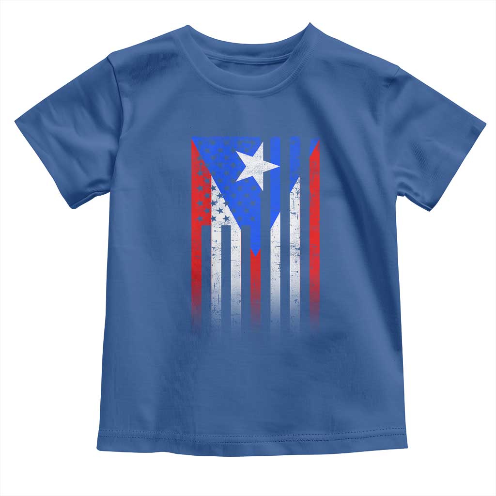 Puerto Rican American Toddler T Shirt Half Rican American Puerto Rico Pride TS11 Royal Blue Print Your Wear