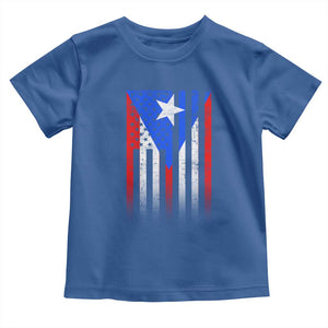 Puerto Rican American Toddler T Shirt Half Rican American Puerto Rico Pride TS11 Royal Blue Print Your Wear