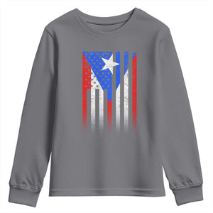 Puerto Rican American Youth Sweatshirt Half Rican American Puerto Rico Pride TS11 Charcoal Print Your Wear