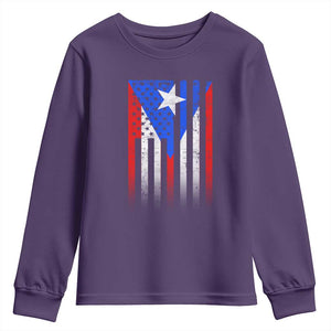 Puerto Rican American Youth Sweatshirt Half Rican American Puerto Rico Pride TS11 Purple Print Your Wear