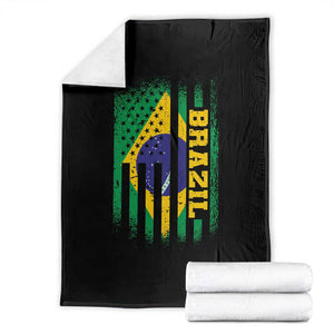 Brazilian Americans Brazilian Pride Latin Vintage USA Brazil Flag Throw Blanket TS11 Black Print Your Wear