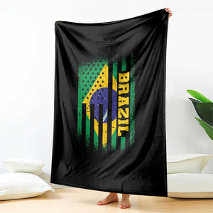 Brazilian Americans Brazilian Pride Latin Vintage USA Brazil Flag Throw Blanket TS11 Print Your Wear