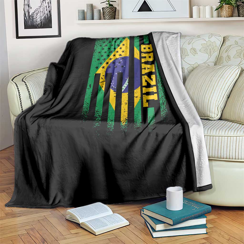 Brazilian Americans Brazilian Pride Latin Vintage USA Brazil Flag Throw Blanket TS11 Print Your Wear