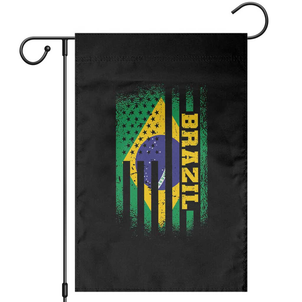 Brazilian Americans Brazilian Pride Latin Vintage USA Brazil Flag Garden Flag TS11 Black Print Your Wear