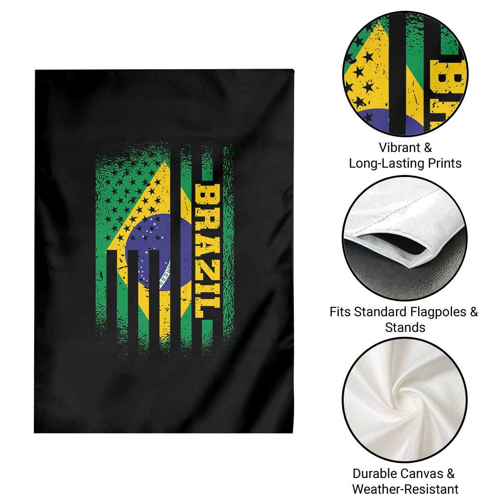 Brazilian Americans Brazilian Pride Latin Vintage USA Brazil Flag Garden Flag TS11 Print Your Wear