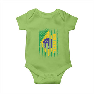 Brazilian Americans Brazilian Pride Latin Vintage USA Brazil Flag Baby Onesie TS11 Lime Print Your Wear