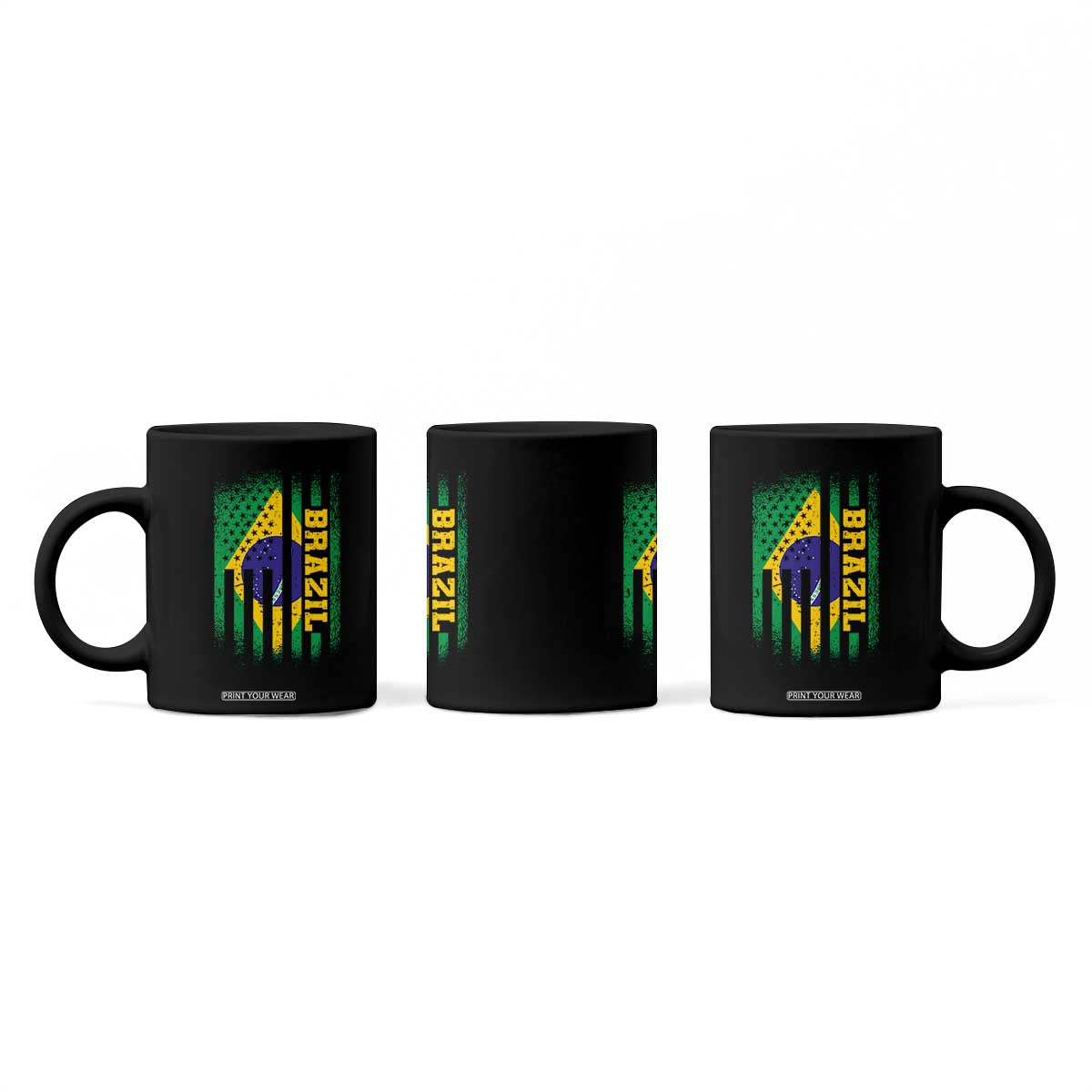 Brazilian Americans Brazilian Pride Latin Vintage USA Brazil Flag Coffee Mug TS11 Print Your Wear