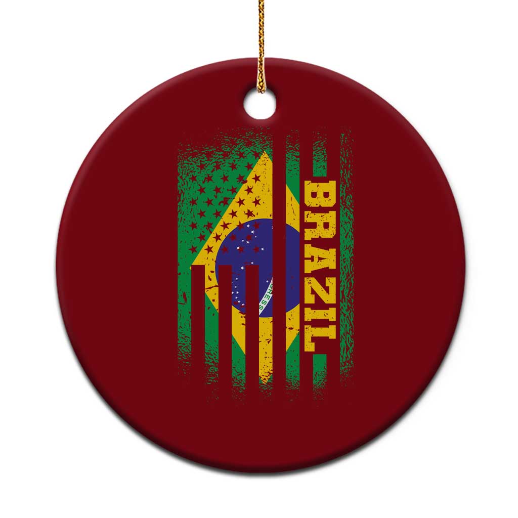 Brazilian Americans Brazilian Pride Latin Vintage USA Brazil Flag Ceramic Ornament TS11 1pc Red Print Your Wear