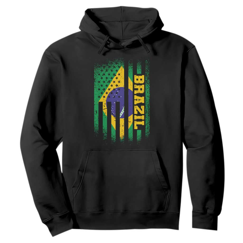 Brazilian Americans Brazilian Pride Latin Vintage USA Brazil Flag Hoodie TS11 Black Print Your Wear