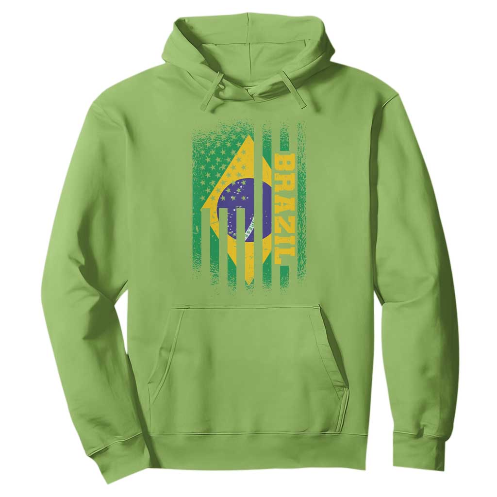 Brazilian Americans Brazilian Pride Latin Vintage USA Brazil Flag Hoodie TS11 Lime Print Your Wear