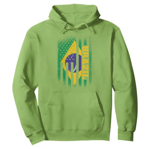 Brazilian Americans Brazilian Pride Latin Vintage USA Brazil Flag Hoodie TS11 Lime Print Your Wear