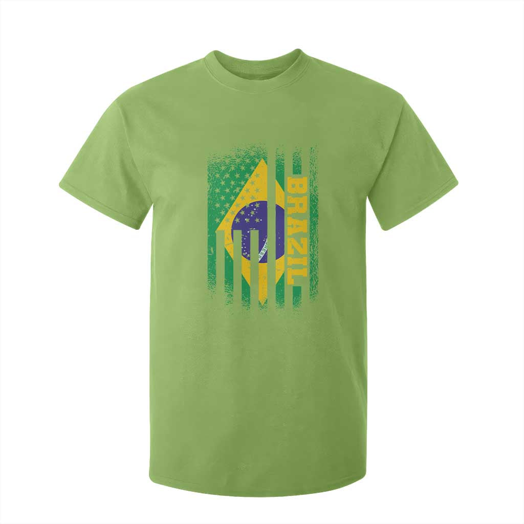 Brazilian Americans Brazilian Pride Latin Vintage USA Brazil Flag T Shirt For Kid TS11 Lime Print Your Wear
