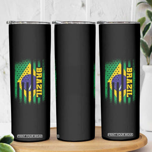 Brazilian Americans Brazilian Pride Latin Vintage USA Brazil Flag Skinny Tumbler TS11 Print Your Wear