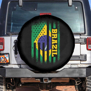 Brazilian Americans Brazilian Pride Latin Vintage USA Brazil Flag Spare Tire Cover TS11 No hole Black Print Your Wear