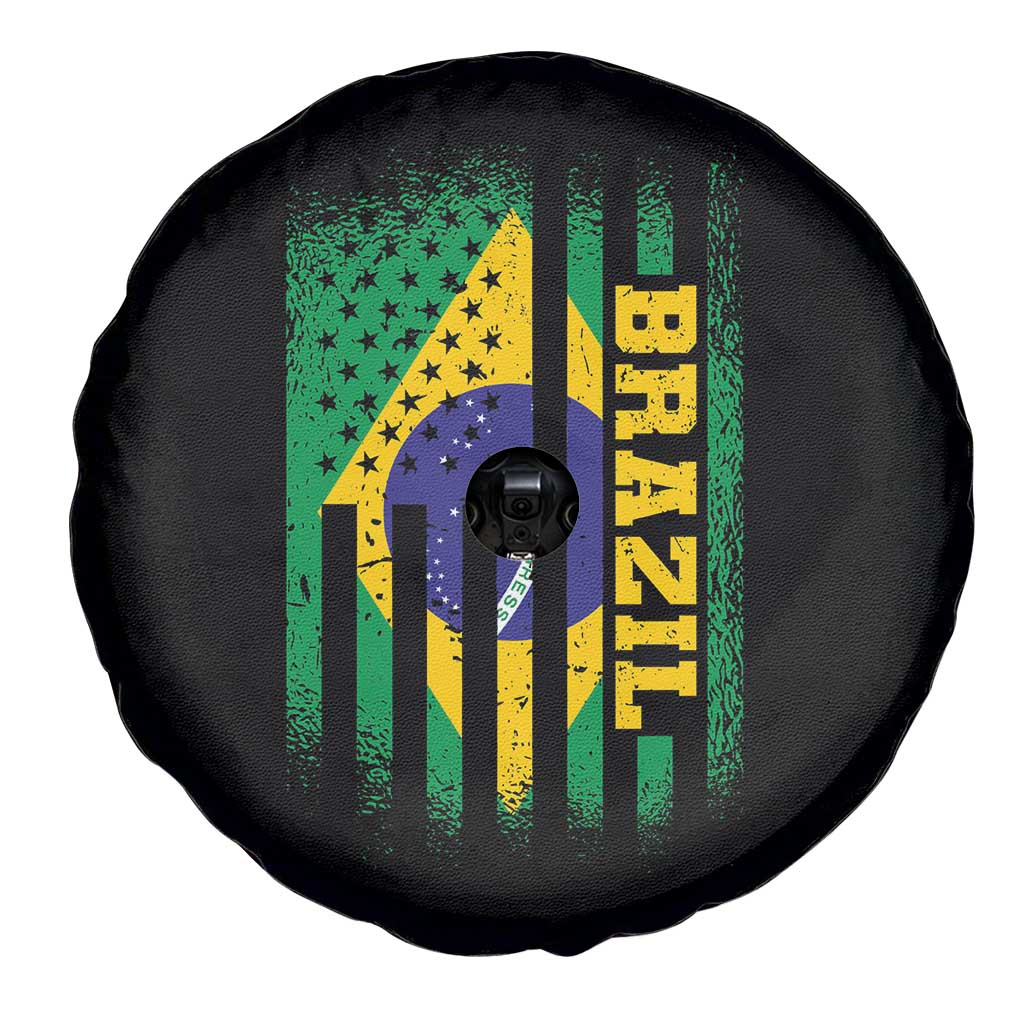 Brazilian Americans Brazilian Pride Latin Vintage USA Brazil Flag Spare Tire Cover TS11 Print Your Wear