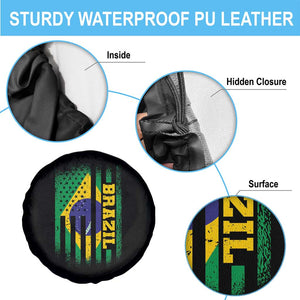 Brazilian Americans Brazilian Pride Latin Vintage USA Brazil Flag Spare Tire Cover TS11 Print Your Wear