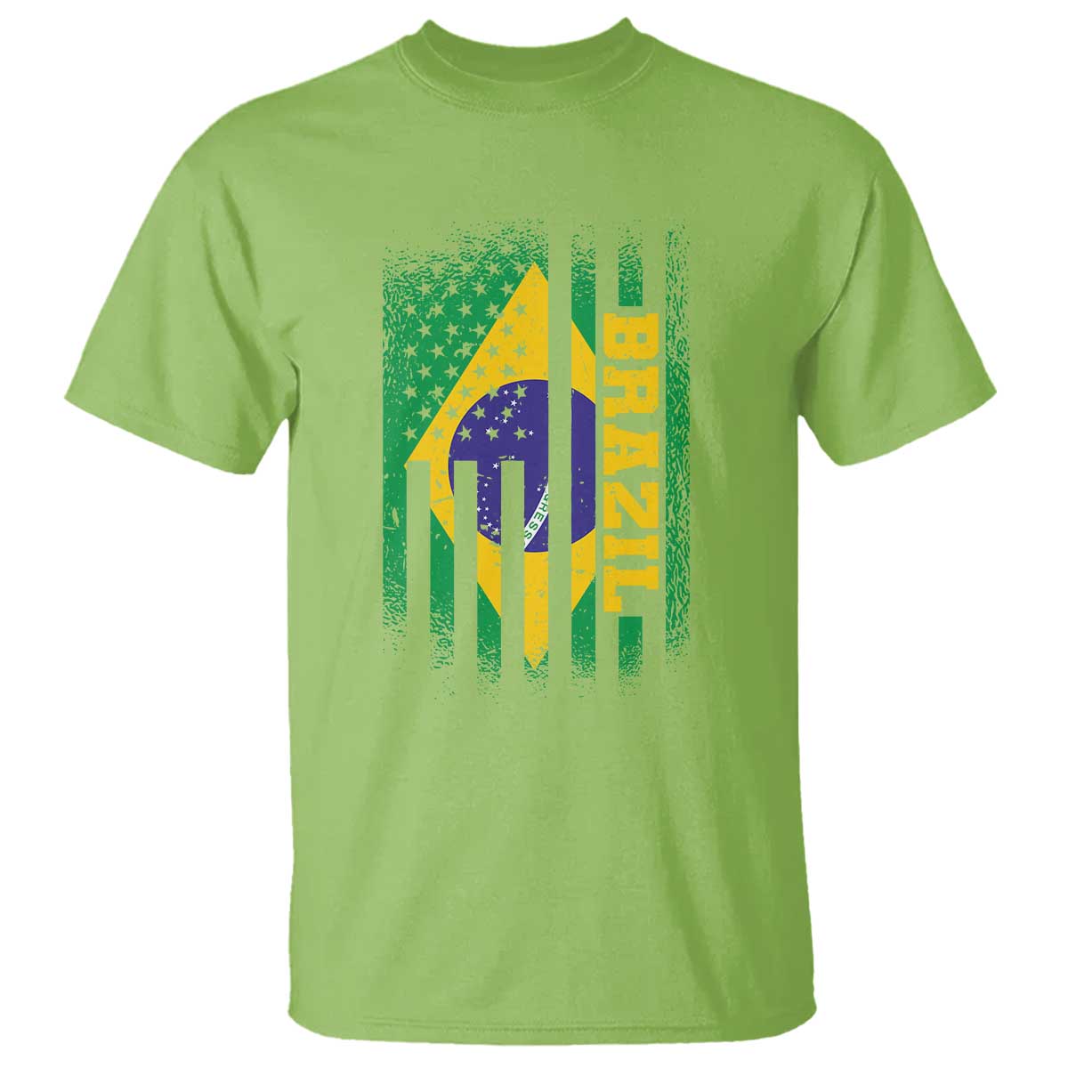 Brazilian Americans Brazilian Pride Latin Vintage USA Brazil Flag T Shirt TS11 Lime Print Your Wear