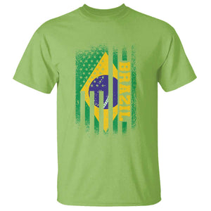Brazilian Americans Brazilian Pride Latin Vintage USA Brazil Flag T Shirt TS11 Lime Print Your Wear