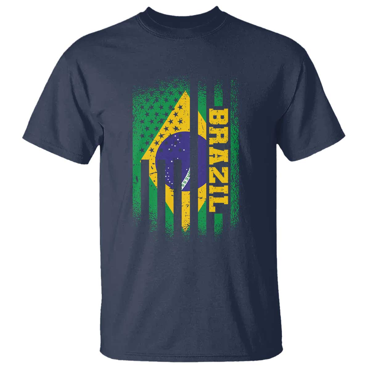 Brazilian Americans Brazilian Pride Latin Vintage USA Brazil Flag T Shirt TS11 Navy Print Your Wear
