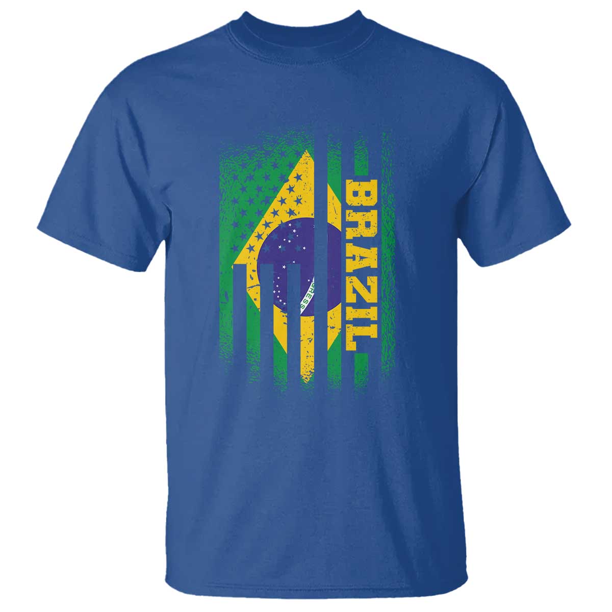 Brazilian Americans Brazilian Pride Latin Vintage USA Brazil Flag T Shirt TS11 Royal Blue Print Your Wear
