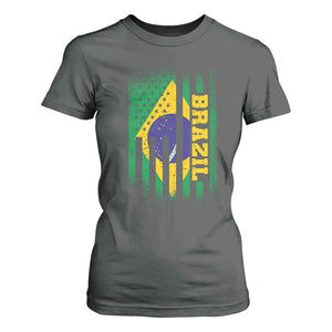 Brazilian Americans Brazilian Pride Latin Vintage USA Brazil Flag T Shirt For Women TS11 Dark Heather Print Your Wear