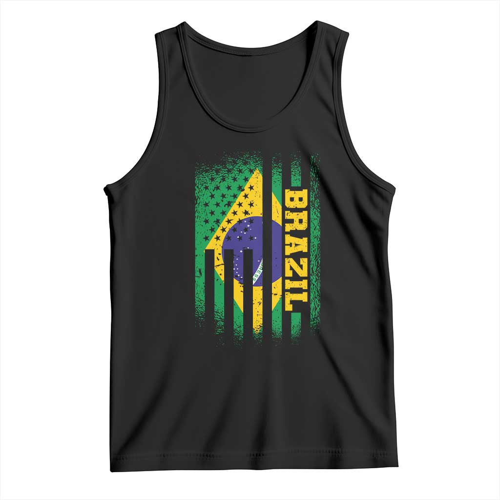 Brazilian Americans Brazilian Pride Latin Vintage USA Brazil Flag Tank Top TS11 Black Print Your Wear