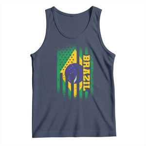 Brazilian Americans Brazilian Pride Latin Vintage USA Brazil Flag Tank Top TS11 Navy Print Your Wear