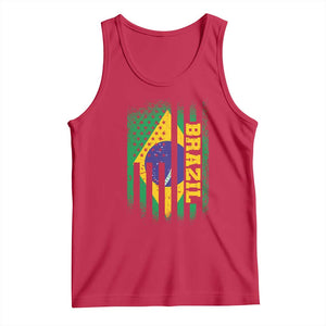 Brazilian Americans Brazilian Pride Latin Vintage USA Brazil Flag Tank Top TS11 Red Print Your Wear