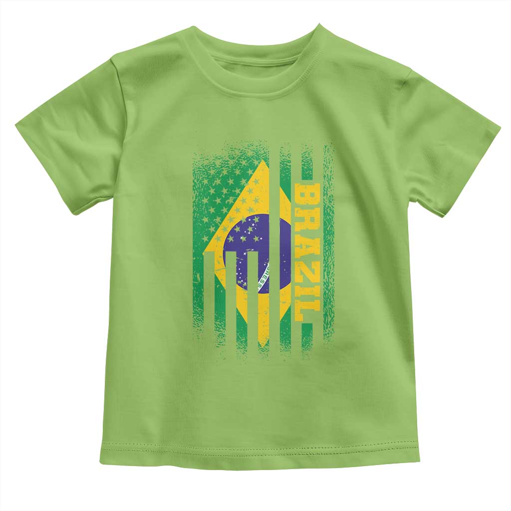 Brazilian Americans Brazilian Pride Latin Vintage USA Brazil Flag Toddler T Shirt TS11 Lime Print Your Wear