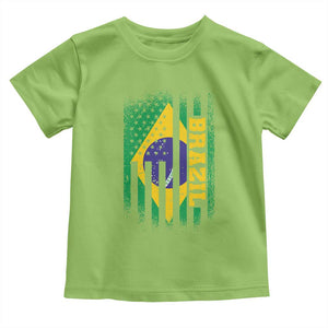 Brazilian Americans Brazilian Pride Latin Vintage USA Brazil Flag Toddler T Shirt TS11 Lime Print Your Wear