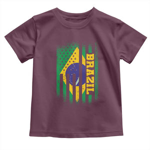 Brazilian Americans Brazilian Pride Latin Vintage USA Brazil Flag Toddler T Shirt TS11 Maroon Print Your Wear