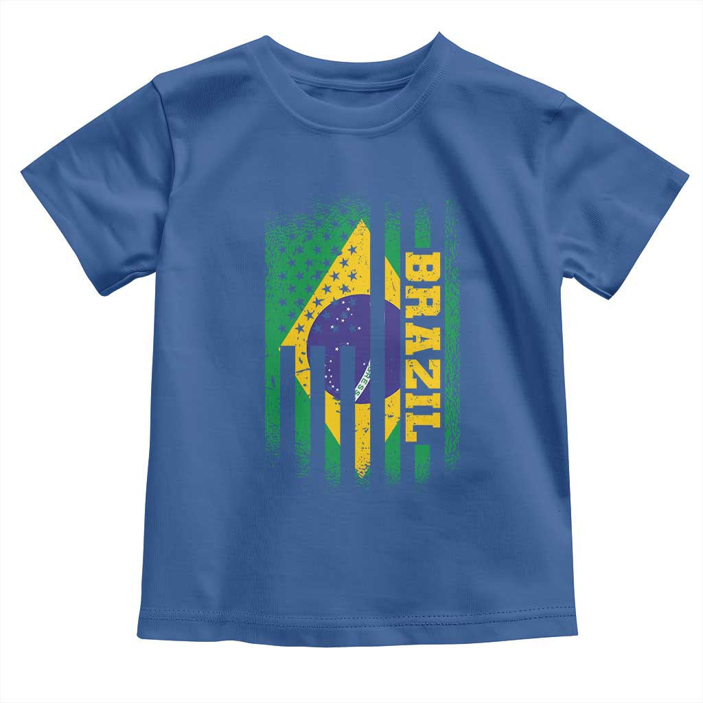 Brazilian Americans Brazilian Pride Latin Vintage USA Brazil Flag Toddler T Shirt TS11 Royal Blue Print Your Wear