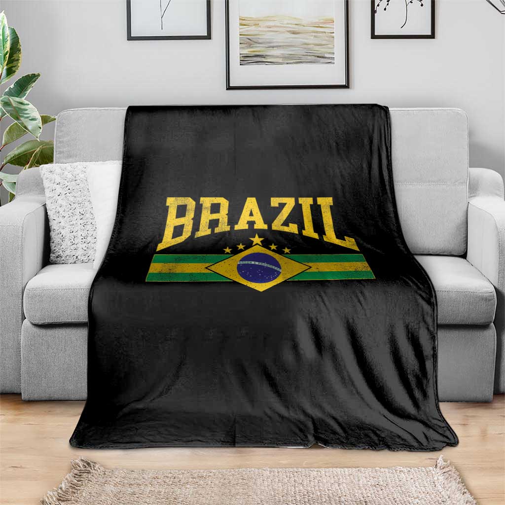 Brazilian Pride Vintage Brasil Brazil Flag Latin America Throw Blanket TS11 Print Your Wear