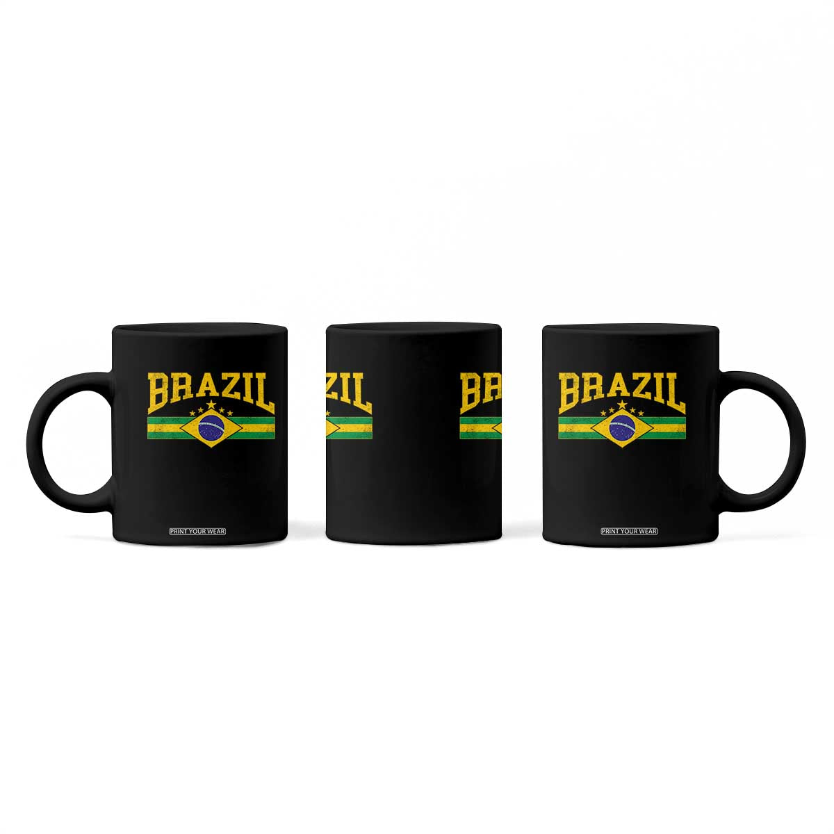 Brazilian Pride Vintage Brasil Brazil Flag Latin America Coffee Mug TS11 Print Your Wear
