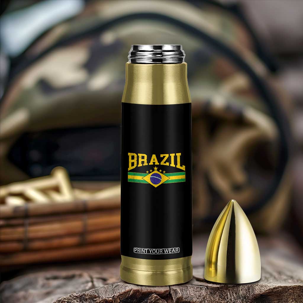 Brazilian Pride Vintage Brasil Brazil Flag Latin America Bullet Tumbler TS11 Print Your Wear