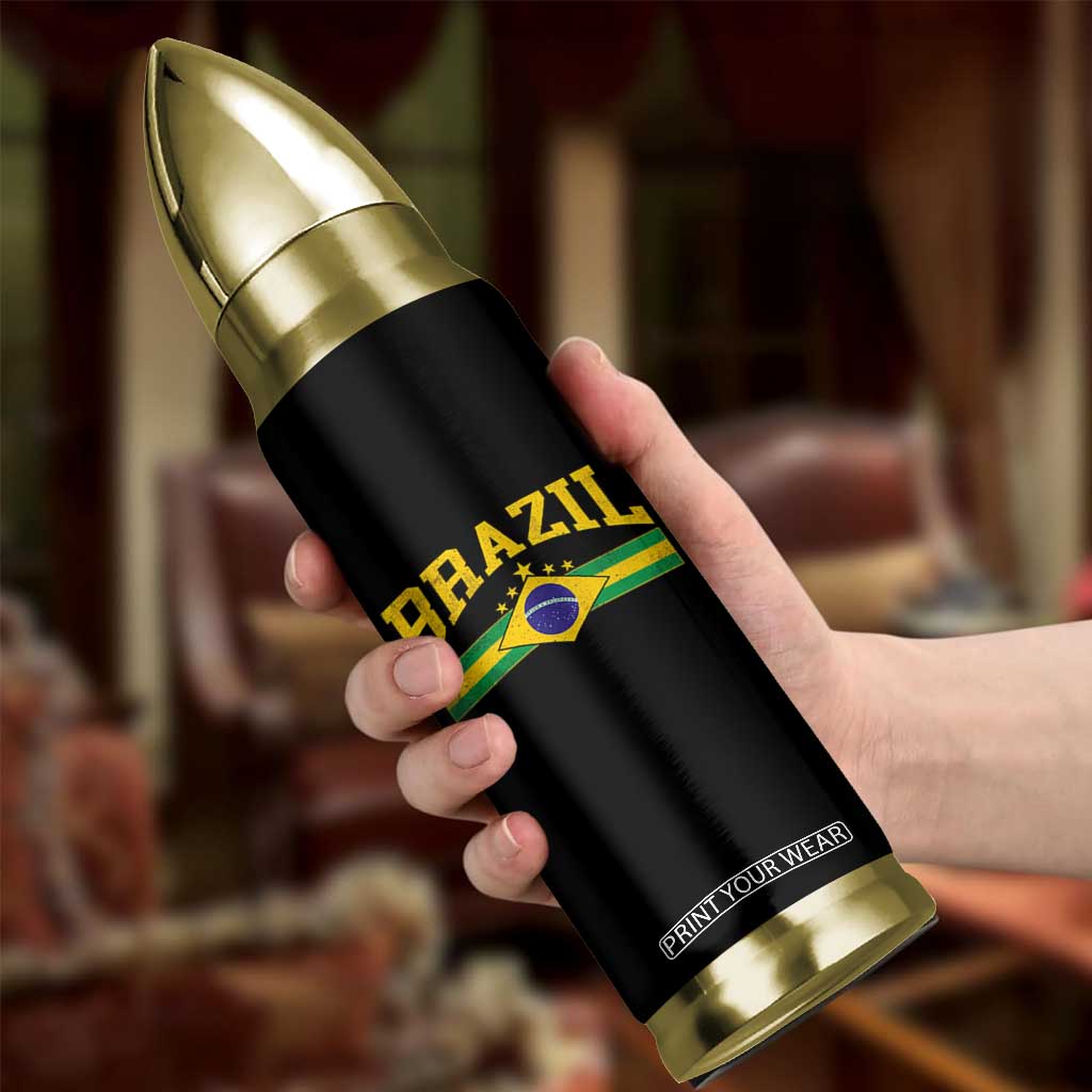 Brazilian Pride Vintage Brasil Brazil Flag Latin America Bullet Tumbler TS11 Print Your Wear