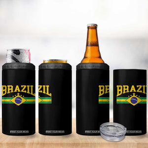 Brazilian Pride Vintage Brasil Brazil Flag Latin America 4 in 1 Can Cooler Tumbler TS11 Print Your Wear