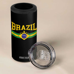 Brazilian Pride Vintage Brasil Brazil Flag Latin America 4 in 1 Can Cooler Tumbler TS11 Print Your Wear