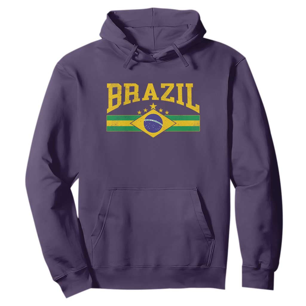 Brazilian Pride Vintage Brasil Brazil Flag Latin America Hoodie TS11 Purple Print Your Wear